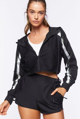 Women's Active Netted Windbreaker Jacket in Black, XS