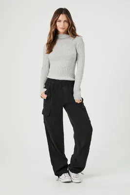 Women's Baggy Cargo Pants in Black Small