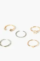 Women's Faux Gem Toe Ring Set in Gold/Silver