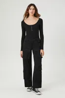 Women's Ribbed Knit Long-Sleeve Bodysuit