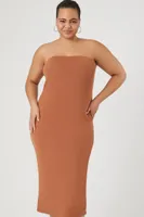 Women's Bodycon Tube Midi Dress Chestnut,