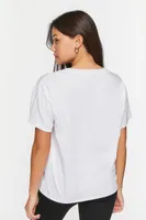 Women's V-Neck Short-Sleeve T-Shirt in White Small