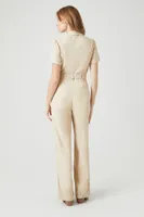 Women's Tie-Waist Wide-Leg Jumpsuit Medium