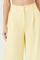 Women's High-Rise Wide-Leg Trouser Pants in Yellow, XL