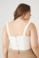 Women's Corset Crop Top in Cream, 3X