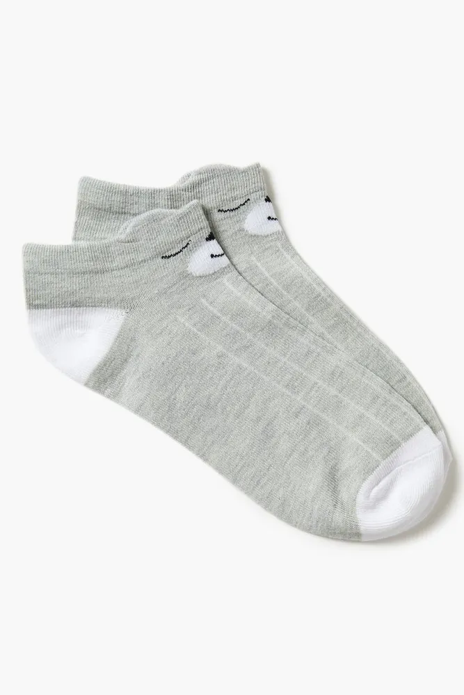 Sleeping Bear Ankle Socks in Grey