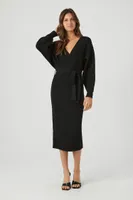 Women's Sweater Midi Wrap Dress