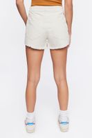 Women's Frayed Corduroy Mid-Rise Shorts Vanilla