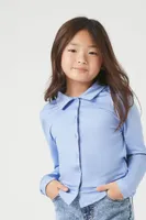 Girls Long-Sleeve Shirt (Kids) in Blue, 5/6