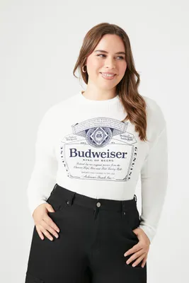 Women's Budweiser Graphic Crop Top in Cream, 0X