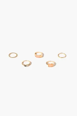 Women's Faux Gem Ring Set in Gold/Peach , 7