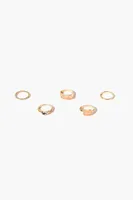 Women's Faux Gem Ring Set in Gold/Peach , 7