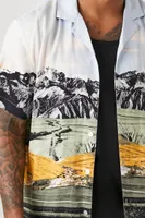 Men Mountain Range Graphic Shirt Light