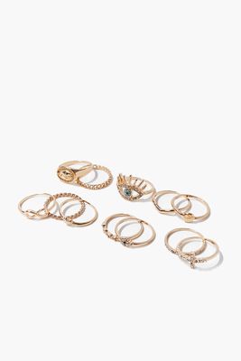 Women's Eye Charm Variety Ring Set Gold,
