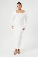 Women's Ribbed Knit Maxi Dress Vanilla,