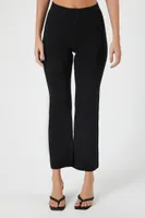 Women's Sweater-Knit Tube Top & Pants Set in Black, XL
