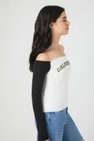 Women's California Off-the-Shoulder Top in White, XL