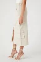 Women's Twill Cargo Maxi Skirt in Birch Small