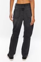 Women's Recycled Cotton Distressed Jeans Washed Black,