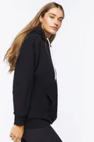 Women's Fleece Drop-Sleeve Hoodie in Black Small