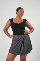 Women's Pleated A-Line Mini Skirt Grey,