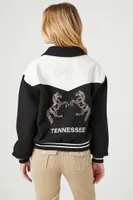 Women's Colorblock Tennessee Bomber Jacket Black/White