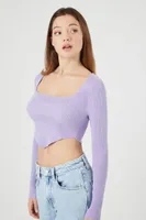 Women's Ribbed Knit Cropped Sweater XS