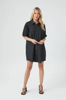 Women's Poplin Mini Shirt Dress Small