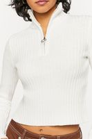 Women's Half-Zip Funnel Neck Sweater in Vanilla Small