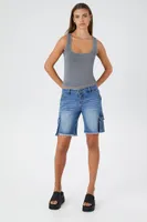 Women's Cropped Tank Top in Charcoal Small