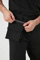 Men Coin Pouch Slim-Fit Pants