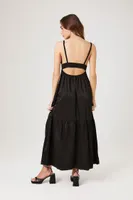 Women's Tiered Cutout Sweetheart Maxi Dress Black