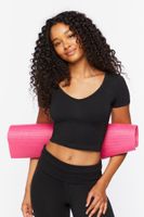 Women's Active Cotton-Blend Crop Top in Black, XS