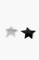 Star Hair Barrette Set in Black/Silver