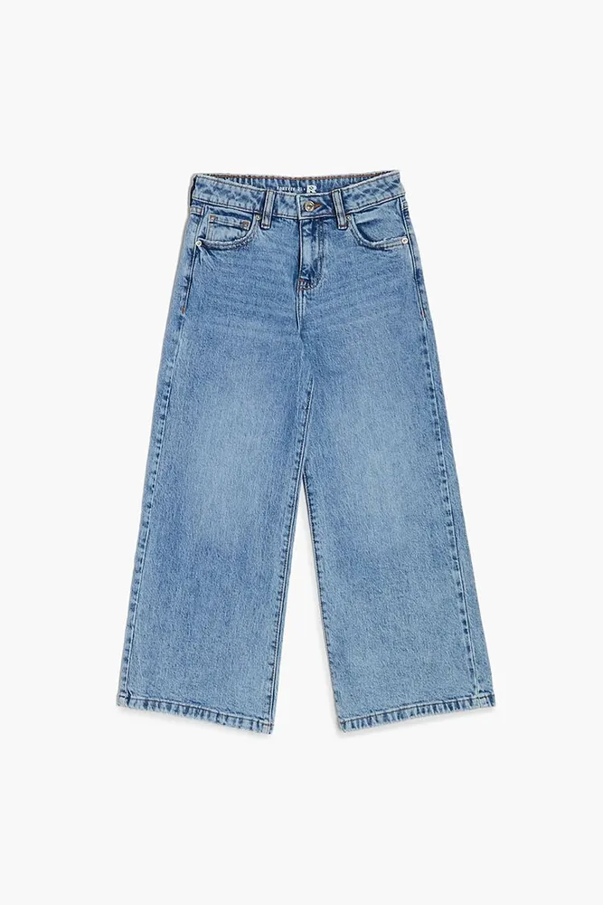 Girls Stretch-Denim Wide Jeans (Kids) Light Denim,