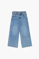 Girls Stretch-Denim Wide Jeans (Kids) in Light Denim, 11/12