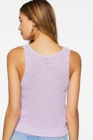 Women's Ruched Drawstring Sweater-Knit Top in Lavender Large