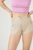 Women's Cargo Pocket Pull-On Shorts in Khaki Large