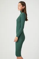 Women's Turtleneck Bodycon Midi Sweater Dress