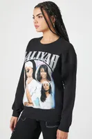 Women's Aaliyah Graphic Pullover in Black Large