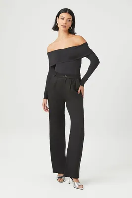 Women's Straight-Leg Trouser Pants in Black Small