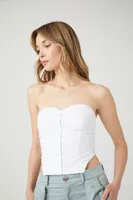 Women's Sweetheart Cropped Tube Top in White Large