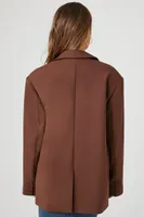 Women's Peak Lapel Single-Breasted Blazer in Brown Small