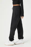 Women's Active Fleece Drawstring Joggers in Black, XS