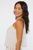 Women's Striped Gauze Pajama Cami in White Medium