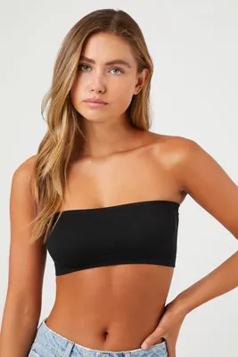 Women's Seamless Ribbed Bralette in Black Small