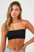 Women's Seamless Ribbed Bralette in Black Large