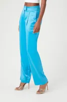 Women's Satin High-Rise Straight Pants