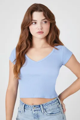 Women's Pointelle Knit Cropped T-Shirt