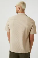 Men Textured Short-Sleeve Shirt in Taupe Medium